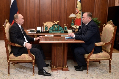 Президент РФ Владимир Путин встретился с губернатором Калининградской области Николаем Цукановым