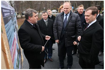 Премьер-министр России Дмитрий Медведев, посетивший нашу область, полдня провел в Гурьевске.